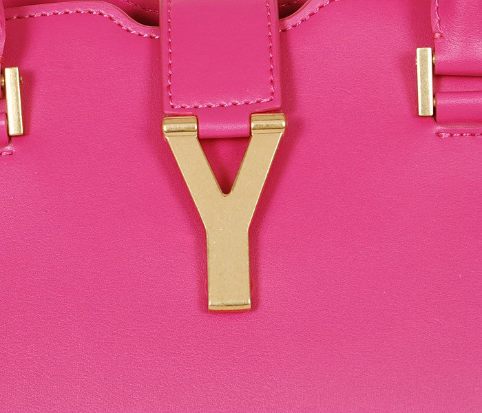 YSL medium cabas chyc calfskin leather bag 8337 rosered